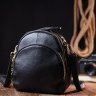 Маленькая женская сумка-рюкзак из качественной кожи черного цвета Vintage (20690) - 8