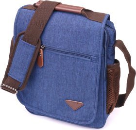 Синяя мужская сумка-барсетка из текстиля Vintage (2421264)
