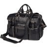 Многофункциональная кожаная сумка черного цвета с карманами VINTAGE STYLE (14204) - 1