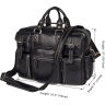 Многофункциональная кожаная сумка черного цвета с карманами VINTAGE STYLE (14204) - 3