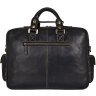 Многофункциональная кожаная сумка черного цвета с карманами VINTAGE STYLE (14204) - 4