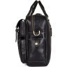 Многофункциональная кожаная сумка черного цвета с карманами VINTAGE STYLE (14204) - 6
