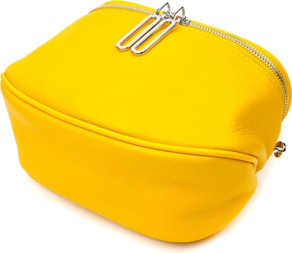 Желтая женская сумка через плечо из натуральной кожи Vintage (2422116)
