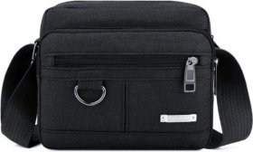 Мужская наплечная сумка маленького размера из черного текстиля Monsen (21933)