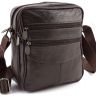 Кожаная мужская сумка вертикального типа с двумя отделениями Leather Collection (11531) - 1