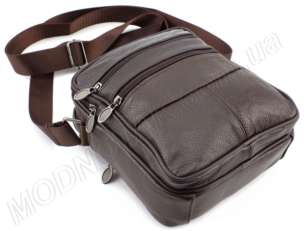 Кожаная мужская сумка вертикального типа с двумя отделениями Leather Collection (11531)