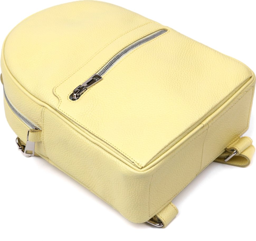 Лимонный женский рюкзак из натуральной кожи среднего размера Shvigel (16307)