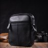 Повседневная мужская сумка-барсетка из натуральной кожи флотар черного цвета Vintage 2422147 - 8