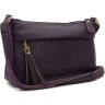 Фиолетовая женская сумка на плечо из натуральной кожи с фактурой под рептилию Keizer (21270) - 1