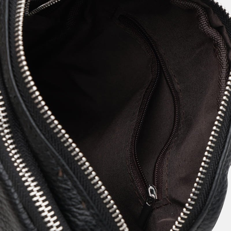 Мужская черная сумка маленького размера из натуральной кожи на плечо Keizer (21347)