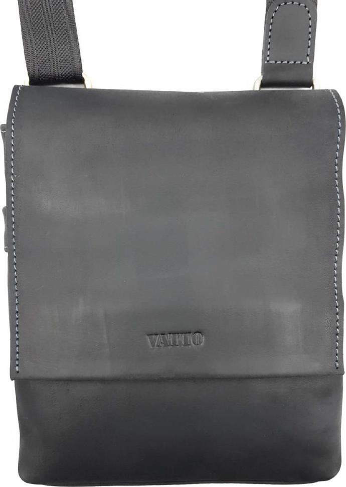 Мужская сумка планшет черного цвета из винтажной кожи VATTO (11808)