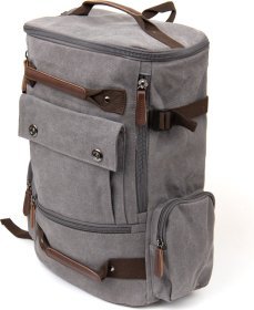Текстильный дорожный рюкзак из серого текстиля с ручками Vintage (20662)