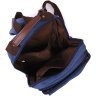 Большой мужской слинг-рюкзак из синего текстиля Vintage 2422169 - 4