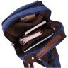 Большой мужской слинг-рюкзак из синего текстиля Vintage 2422169 - 5
