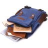 Большой мужской слинг-рюкзак из синего текстиля Vintage 2422169 - 6
