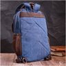 Большой мужской слинг-рюкзак из синего текстиля Vintage 2422169 - 8