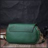 Компактная кожаная женская сумка зеленого цвета с клапаном на магните Vintage 2422430 - 8