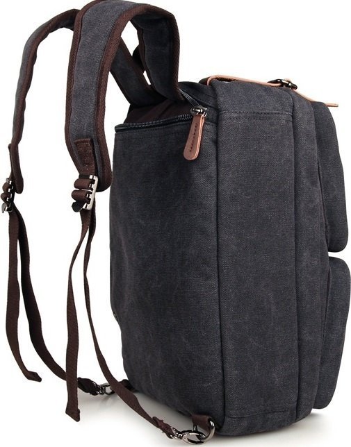 Універсальна текстильна сумка трансформер сірого кольору VINTAGE STYLE (14480)