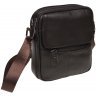 Миниатюрная мужская сумка с плечевым ремнем из коричневой кожи Borsa Leather (15660) - 1