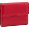 Маленький женский кожаный кошелек красного цвета под карточки Marco Coverna (17137) - 1