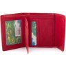 Маленький женский кожаный кошелек красного цвета под карточки Marco Coverna (17137) - 2