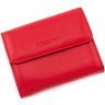 Маленький женский кожаный кошелек красного цвета под карточки Marco Coverna (17137) - 3