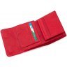 Маленький женский кожаный кошелек красного цвета под карточки Marco Coverna (17137) - 5