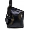 Кожаная мужская сумка-слинг небольшого размера в черном цвете TARWA (19795) - 5