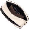 Женская белая сумка-кроссбоди из натуральной кожи на две молнии Vintage (2422117) - 5