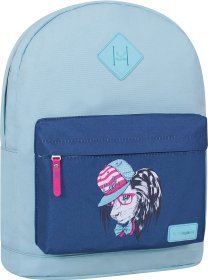 Детский рюкзак бирюзового цвета из текстиля с принтом Bagland (54167)