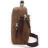 Практичная мужская сумка коричневого цвета из текстиля Vintage (20155) - 5