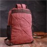 Мужская текстильная сумка-рюкзак бордового цвета на две молнии Vintage 2422170 - 8