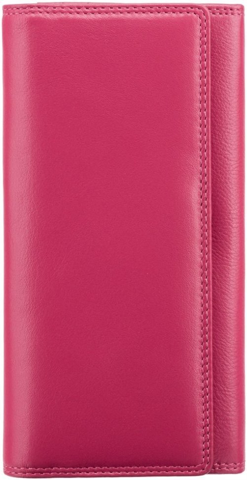 Розовый женский кошелек большого размера из натуральной кожи с навесным клапаном Visconti 68867
