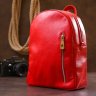 Небольшой женский кожаный рюкзак насыщенного красного цвета Shvigel (16316) - 7