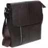 Мужская коричневая сумка на плечо из кожи Borsa Leather (19326) - 1