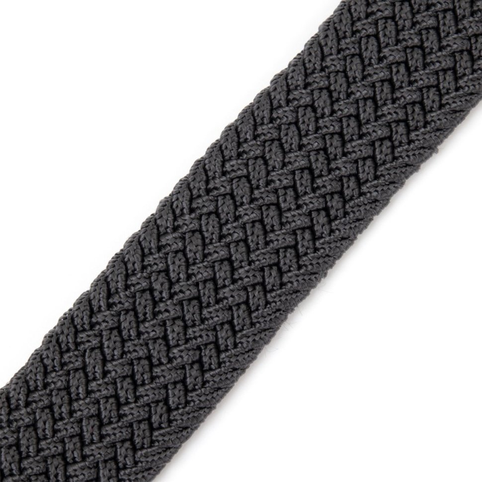 Текстильный мужской ремень серого цвета с серебристой пряжкой Vintage (2420522)