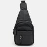 Мужской кожаный рюкзак-слинг через плечо черного цвета Keizer (22103) - 2