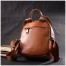 Женский кожаный рюкзачок небольшого размера в коричневом цвете Vintage 2422433 - 7