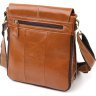 Светло-коричневая мужская сумка на плечо с навесным клапаном на магнитах Vintage (20830) - 2
