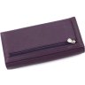 Полностью кожаный фиолетовый женский кошелек для купюр и много карточек Marco Coverna (17512) - 4