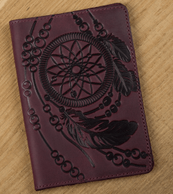 Марсаловая женская обложка на паспорт из натуральной кожи с принтом SHVIGEL (2413835)