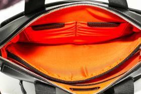 Классическая деловая мужская сумка черного цвета из гладкой кожи VATTO (12010) - 2