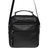 Мужская сумка-барсетка из черной кожи флотар на плечо Borsa Leather (19345) - 2
