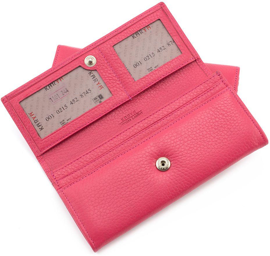 Женский компактный кошелек розового цвета KARYA (16180)