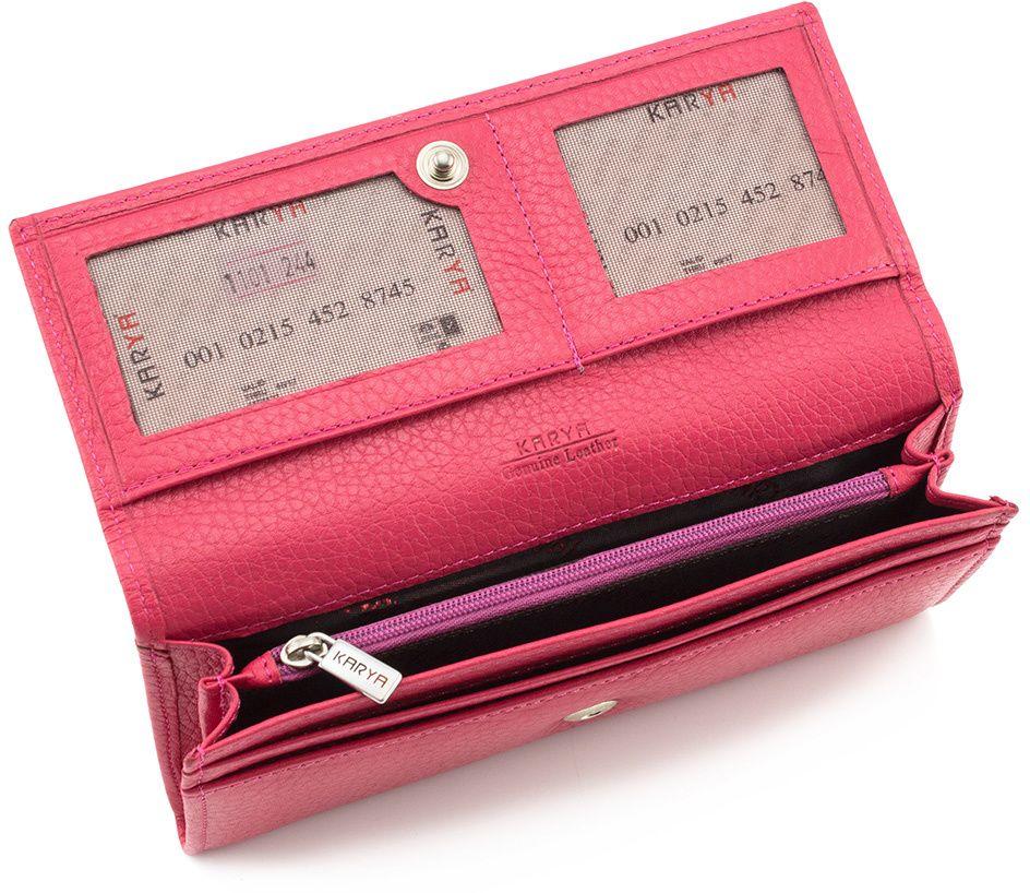 Женский компактный кошелек розового цвета KARYA (16180)