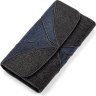 Черно-синий кошелек из натуральной кожи морского ската с фиксацией STINGRAY LEATHER (024-18095) - 1