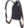 Текстильная мужская сумка-рюкзак черного цвета на две молнии Vintagе 2422172 - 2
