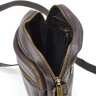 Маленькая мужская кожаная сумка-планшет на плечо в коричневом цвете TARWA (21669) - 2