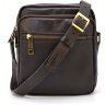 Маленькая мужская кожаная сумка-планшет на плечо в коричневом цвете TARWA (21669) - 3