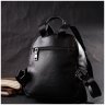 Маленький женский рюкзак из натуральной кожи черного цвета Vintage 2422434 - 8